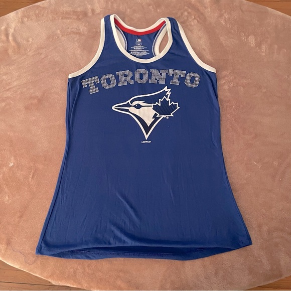 Authentic MLB Toronto Blue Jays Sparkle Logo Tank Top. Blue - Picture 1 of 7